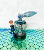 Tataoo 6.5in Blue Green Octopus Shower Head Perc Glass Hand Pipe/Dab Rig