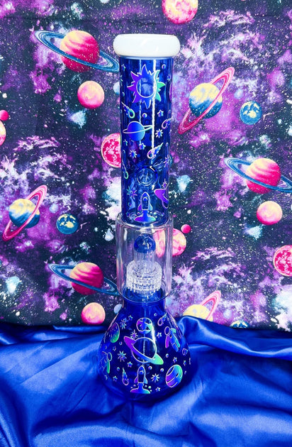 Blue Astronaut 16in Space Bong With Chandelier Perc Planet Bong blue-astronaut-16in-space-bong-with-chandelier-perc-planet-bong
