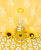 Yellow Daisies Dried Floral Glass Water Pipe/Rig