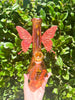 Amber Iridescent Butterfly Water Pipe/Bong