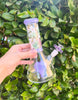 Purple Daisy Floral Glass Water Pipe/Bong