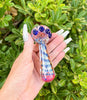 Red Blue Hornet Head Glass Hand Pipe