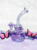 Purple Butterfly Iridescent 8 Inch Water Pipe/Dab Rig