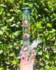 Red White & Blue Dried Floral Glass Water Pipe/Bong