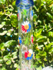 Red White & Blue Dried Floral Glass Water Pipe/Bong