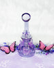 Purple Butterfly Iridescent 8 Inch Water Pipe/Dab Rig