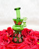 Green Roses Glass Water Pipe/Dab Rig