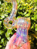 Pink Green Fumed Glass Hand Pipe/Bubbler