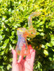 Pink Green Fumed Glass Hand Pipe/Bubbler
