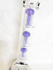 Purple & Black 18in Triple Tree Perc Glass Water Pipe/Bong