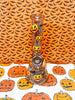 Smoke Iridescent Evil Pumpkins 8in Glass Water Pipe/Bong