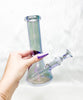 Iridescent 8in Beaker Glass Water Pipe/Bong