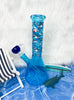 Blue Shark 8in Glass Water Pipe/Bong