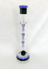 Purple & Black 18in Triple Tree Perc Glass Water Pipe/Bong