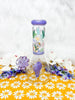 Purple Daisy Floral Glass Water Pipe/Bong