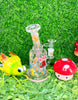 Rainbow Mushrooms Glow In The Dark Water Pipe/Dab Rig