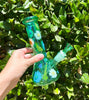 Tiffany Blue Dried Floral Glass Water Pipe/Bong