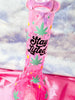 Stay Lifted Neon Pink 8in Glass Water Pipe/Bong