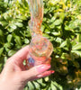 Pink Green Fumed Glass Hand Pipe/Bubbler