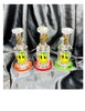 Rainbow Melty Smiley Face Wig Wag 6in Glass Water Pipe/Dab Rig