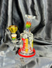Rainbow Melty Smiley Face Wig Wag 6in Glass Water Pipe/Dab Rig