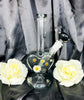 Black Dried Floral Heart Glass Water Pipe/Dab Rig