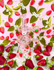 Pink Strawberry Daisies Glass Water Pipe/Dab Rig