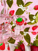 Pink Strawberry Daisies Glass Water Pipe/Dab Rig