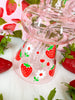Pink Strawberry Daisies Glass Water Pipe/Dab Rig