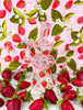 Pink Strawberry Daisies Glass Water Pipe/Dab Rig