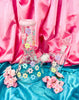 Pink Rainbow Daisies 10in Glass Water Pipe/Bong