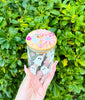 Ghosts & Pink Flowers Stash Jar
