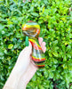Large Rasta Glass Hand Pipe