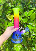 Rainbow Frosted Palm Trees 10in Glass Water Pipe/Bong