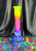 Rainbow Frosted Palm Trees 10in Glass Water Pipe/Bong