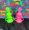 Neon Matte Glow In The Dark Recycler 8in Glass Water Pipe/Dab Rig