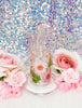 Pink Floral Pink Bent Neck Glass Water Hand Pipe/Dab Rig