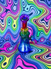 Mini Rainbow 6in Glass Water Pipe/Dab Rig