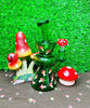Red Mushrooms 8in Glass Water Pipe/Dab Rig