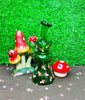 Red Mushrooms 8in Glass Water Pipe/Dab Rig