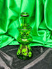 Green Alien 8in Glass Water Pipe/Dab Rig