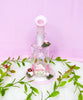 Pink Magical Mushroom Bent Neck Glass Water Pipe/Dab Rig