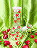 Pink Strawberry Daisies Glass Water Pipe/Dab Rig