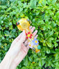 Amber Bees & Ladybugs Glass Hand Pipe