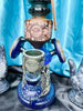 Cheech Sandblasted Hamsa Recycler Glass Water Pipe/Rig