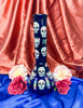 Blue Day Of The Dead Glass Water Pipe/Bong