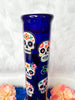 Blue Day Of The Dead Glass Water Pipe/Bong