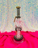 Cheech Pink Fumed Crystal Recycler Glass Water Pipe/Rig