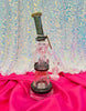 Cheech Pink Fumed Crystal Recycler Glass Water Pipe/Rig
