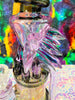 Cheech Purple Fumed Crystal Recycler Glass Water Pipe/Dab Rig